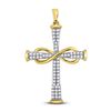 Image 1 : Diamond Cross Infinity Pendant 1/5 Cttw 10kt Yellow Gold
