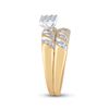 Image 4 : His Hers Diamond Cluster Matching Wedding Set 1/10 Cttw 10kt Yellow Gold