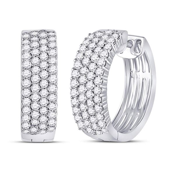 Diamond Huggie Earrings 2 Cttw 10kt White Gold