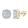 Image 1 : Diamond Circle Cluster Earrings 3/4 Cttw 10kt Yellow Gold