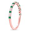 Image 3 : Princess Emerald Diamond Alternating Stackable Band Ring 1/3 Cttw 10kt Rose Gold