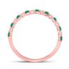 Image 4 : Princess Emerald Diamond Alternating Stackable Band Ring 1/3 Cttw 10kt Rose Gold