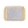 Image 2 : Mens Diamond Rectangle Cluster Ring 1/2 Cttw 10kt Yellow Gold