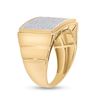Image 4 : Mens Diamond Rectangle Cluster Ring 1/2 Cttw 10kt Yellow Gold