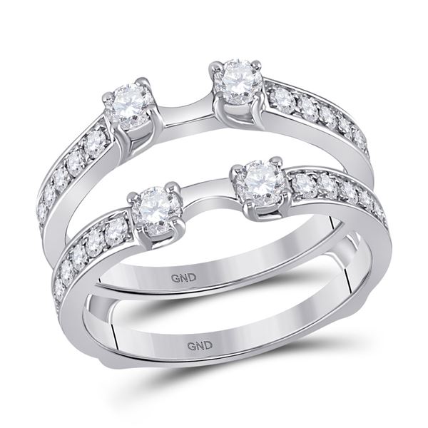 Diamond Wedding Wrap Ring Guard Enhancer 1 Cttw 14kt White Gold