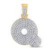 Image 1 : Mens Diamond Bubble Q Letter Charm Pendant 3/4 Cttw 10kt Yellow Gold