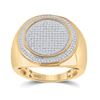 Image 1 : Mens Diamond Circle Frame Cluster Ring 1/2 Cttw 10kt Yellow Gold