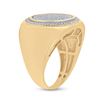 Image 4 : Mens Diamond Circle Frame Cluster Ring 1/2 Cttw 10kt Yellow Gold