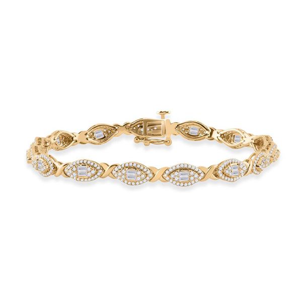 Baguette Diamond Fashion Bracelet 2 Cttw 14kt Yellow Gold