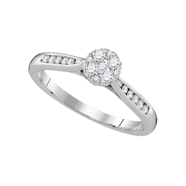 Diamond Cluster Ring 1/4 Cttw 14kt White Gold