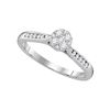 Image 1 : Diamond Cluster Ring 1/4 Cttw 14kt White Gold