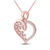 Image 2 : Diamond Scattered Heart Pendant 1/8 Cttw 10kt Rose Gold