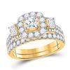 Image 1 : Diamond Bridal Wedding Ring Band Set 2 Cttw 14kt Yellow Gold