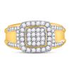 Image 2 : Diamond Square Cluster Ring 1 Cttw 10kt Yellow Gold