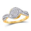Image 1 : Diamond Cluster Twist Ring 1/4 Cttw 10kt Yellow Gold
