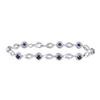 Image 1 : Lab-Created Blue Sapphire Tennis Bracelet 3 Cttw Sterling Silver