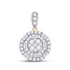 Image 1 : Baguette Diamond Circle Cluster Pendant 3/8 Cttw 14kt Yellow Gold