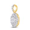 Image 2 : Baguette Diamond Circle Cluster Pendant 3/8 Cttw 14kt Yellow Gold