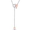 Image 2 : Diamond Y Shape Heart Necklace 1/8 Cttw 14kt Two-tone Gold