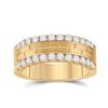 Image 1 : Mens Diamond Wedding Brick Band Ring 1 Cttw 10kt Yellow Gold
