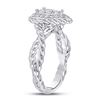 Image 3 : Diamond Teardrop Cluster Ring 3/8 Cttw 14kt White Gold