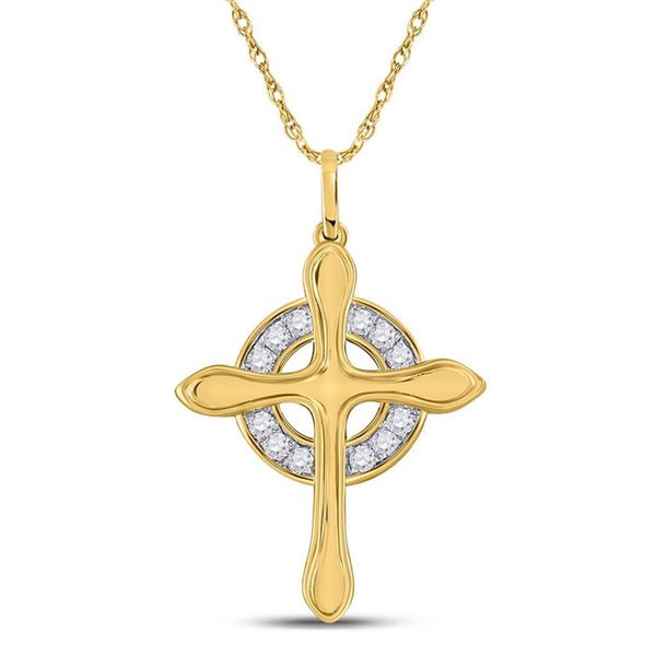 Diamond Cross Pendant 1/4 Cttw 10kt Yellow Gold