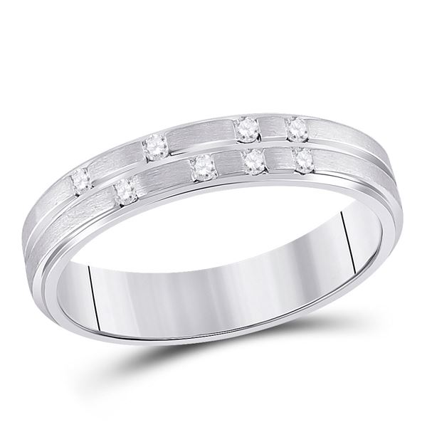 Diamond Scattered Band Ring 1/10 Cttw 14kt White Gold