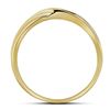 Image 2 : Mens Diamond Single Row Two-tone Wedding Band Ring 1/20 Cttw 10kt Yellow Gold