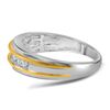 Image 3 : Mens Diamond Wedding Single Row Band Ring 1/4 Cttw 10kt White Gold
