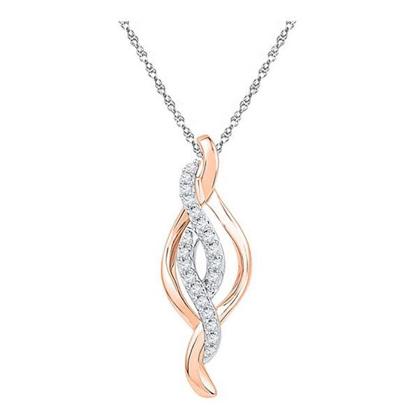 Diamond Fashion Pendant 1/8 Cttw 10kt Two-tone Gold