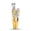 Image 4 : His Hers Diamond Solitaire Matching Wedding Set 1/20 Cttw 10kt Yellow Gold