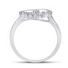 Image 3 : Diamond Scattered Oval Ring 1/6 Cttw 14kt White Gold