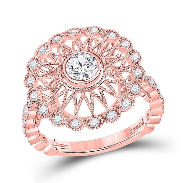 Diamond Solitaire Bridal Wedding Engagement Ring 1 Cttw 14kt Rose Gold
