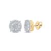 Image 1 : Diamond Fashion Cluster Earrings 1/2 Cttw 10kt Yellow Gold
