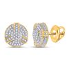 Image 1 : Mens Diamond Cluster Earrings 1/4 Cttw 10kt Yellow Gold