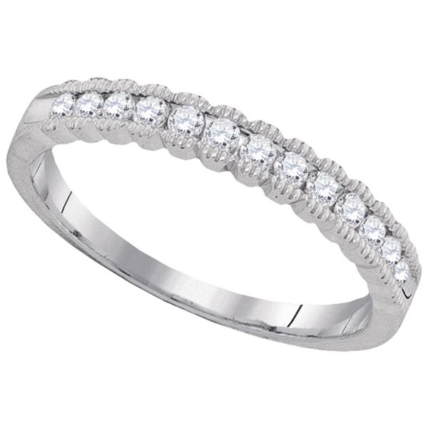 Diamond Single Row Band Ring 1/4 Cttw 10kt White Gold