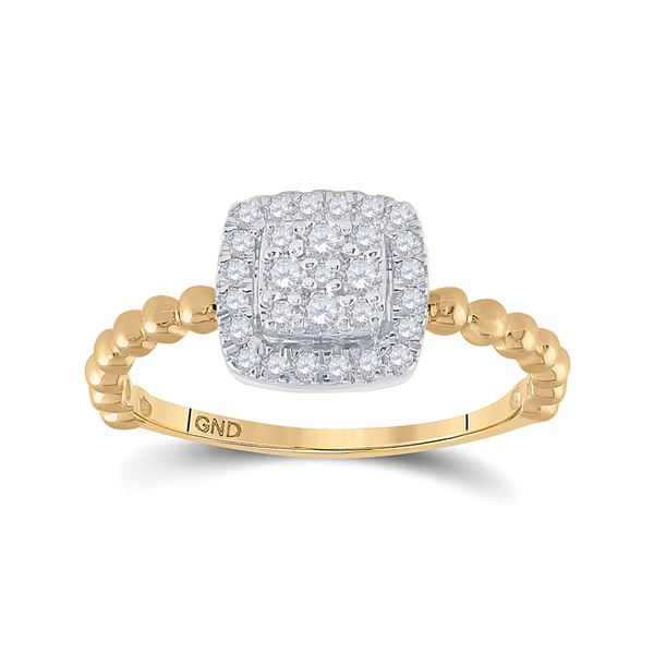 Diamond Square Ring 1/3 Cttw 10kt Yellow Gold