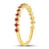 Image 3 : Ruby Square Dot Stackable Band Ring 1/5 Cttw 10kt Yellow Gold