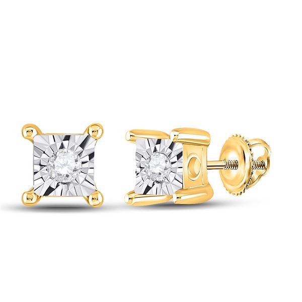 Diamond Miracle Stud Earrings 1/20 Cttw 10kt Yellow Gold