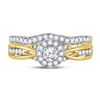 Image 2 : Diamond Bridal Wedding Ring Band Set 1/2 Cttw 14kt Yellow Gold