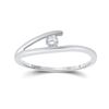 Image 1 : Diamond Solitaire Promise Ring 1/10 Cttw 10kt White Gold