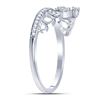 Image 3 : Diamond Crown Tiara Heart Ring 1/6 Cttw Sterling Silver
