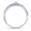 Image 4 : Diamond Crown Tiara Heart Ring 1/6 Cttw Sterling Silver