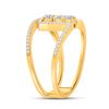 Image 3 : Diamond Negative Space 3-stone Ring 3/8 Cttw 10kt Yellow Gold