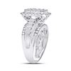 Image 4 : Diamond Rectangle Cluster Ring 1-3/4 Cttw 14kt White Gold