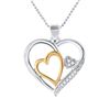 Image 1 : Diamond Heart Pendant 1/20 Cttw Two-tone Sterling Silver