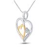 Image 2 : Diamond Heart Pendant 1/20 Cttw Two-tone Sterling Silver