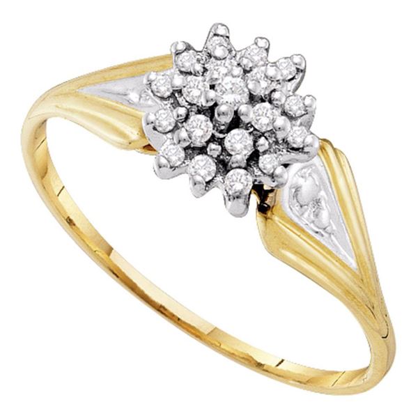 Diamond Cluster Ring 1/10 Cttw 10kt Yellow Gold