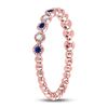 Image 3 : Blue Sapphire Diamond Beaded Dot Stackable Band Ring 1/6 Cttw 10kt Rose Gold