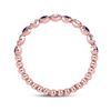 Image 4 : Blue Sapphire Diamond Beaded Dot Stackable Band Ring 1/6 Cttw 10kt Rose Gold